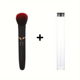 Electric Massage Stick and Beauty Vibration Massager Doubling as Makeup Blush Brush (Color: Black+ storage box)