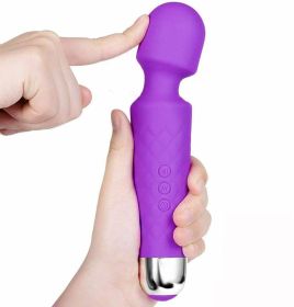 Cordless Handheld Powerful Vibrating Massager Wand Full Body Therapy Motor (Color: Purple)