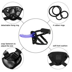 Dildos Strap-on Pegging Strap on Harness for Couples Realistic Dillos with Suction Cup Ultra Soft for Women Men Beginner Couples 6 inch Soft Wand (Color: Blue)